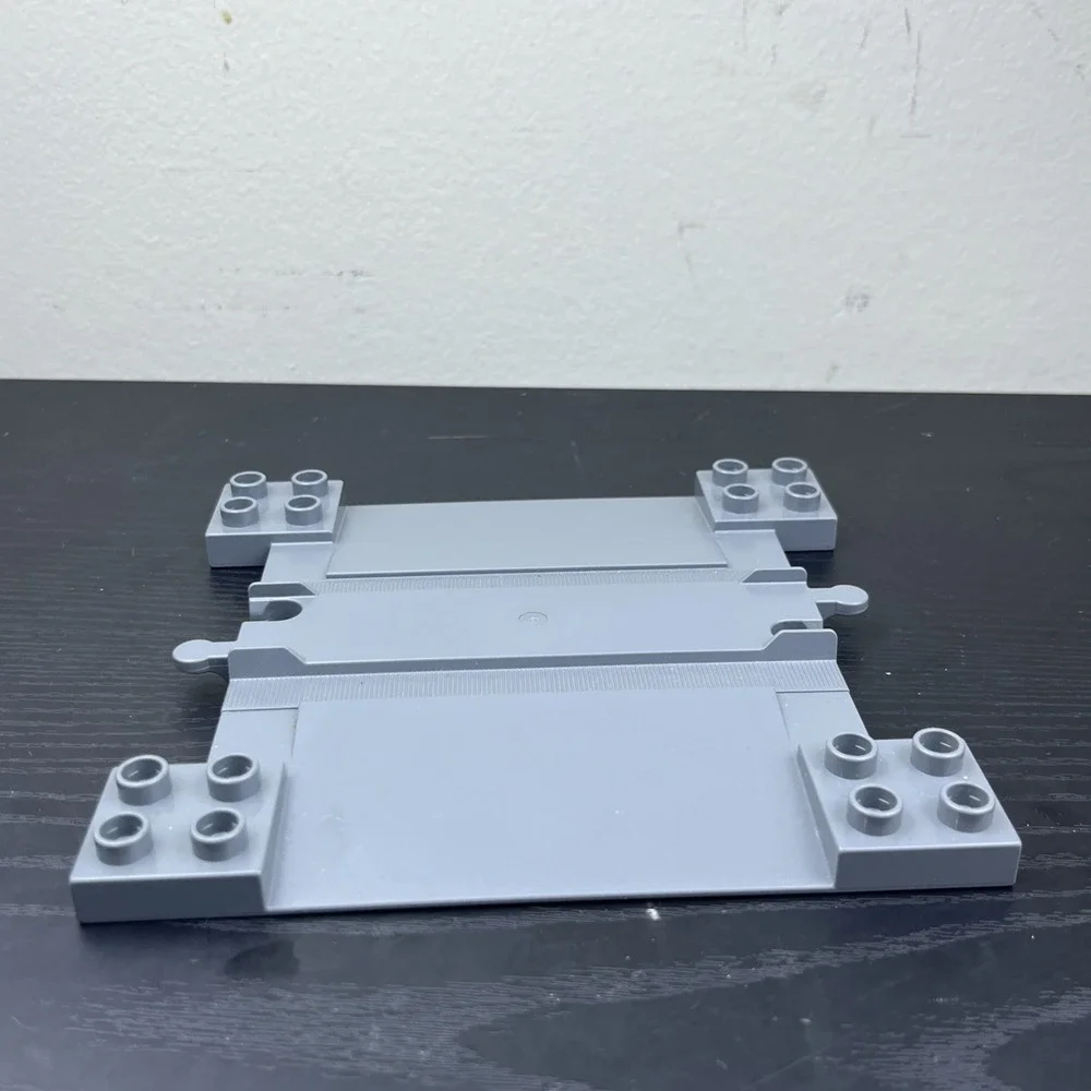 LEGO DUPLO Light Gray Train Track Straight Crossing Replacement Track Piece